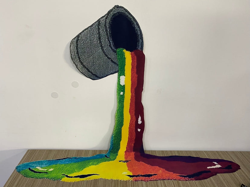 Vibrant 3D Rainbow Doormat