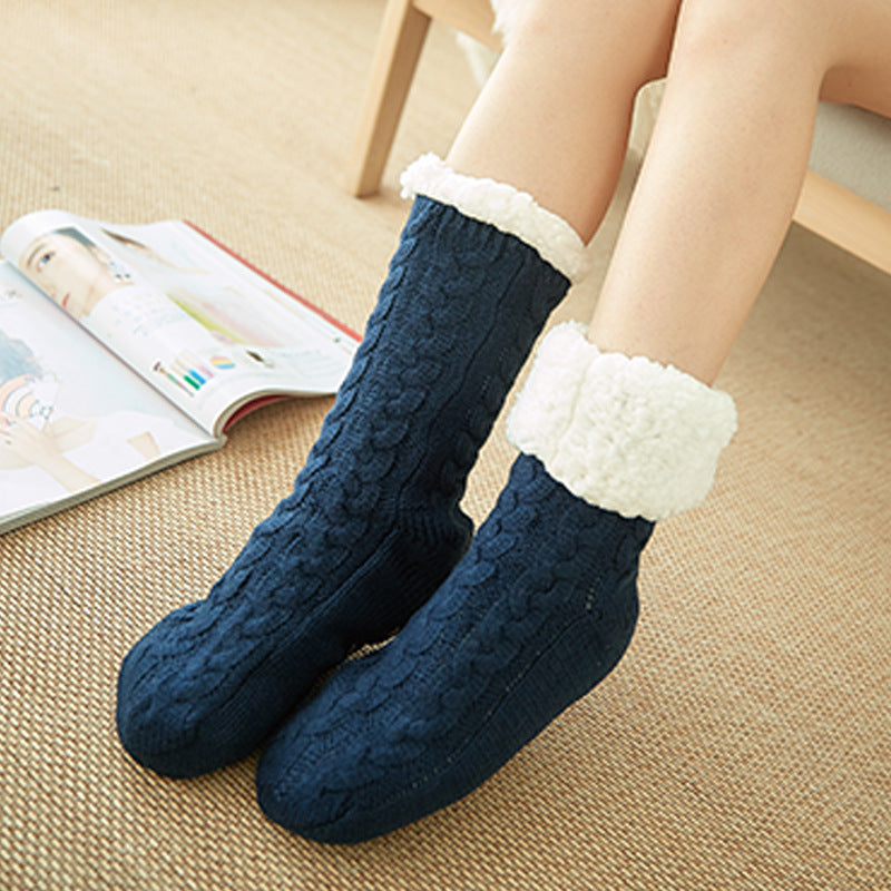 Socks women autumn and winter thickening plus velvet floor socks adult home slippers socks warm sleeping carpet socks